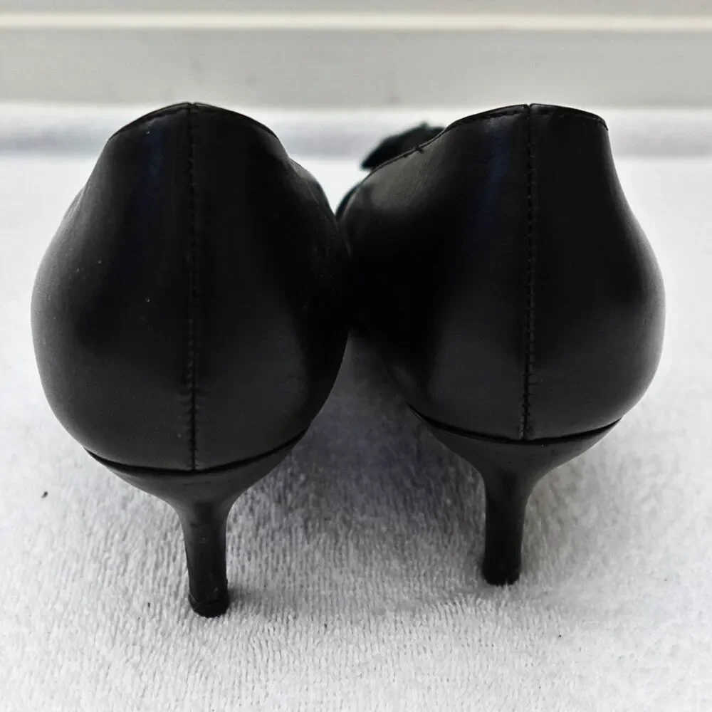 Versace Black Leather Medusa Logo Kitten Heels Size EU 36 (w/ OG Box & CLG code)